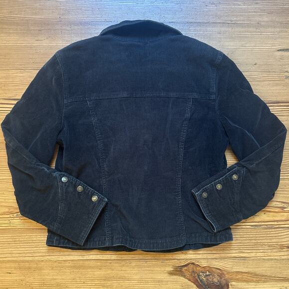 A.M.I. y2k black corduroy snap blazer short jacket SIZE M - Picture 6 of 6